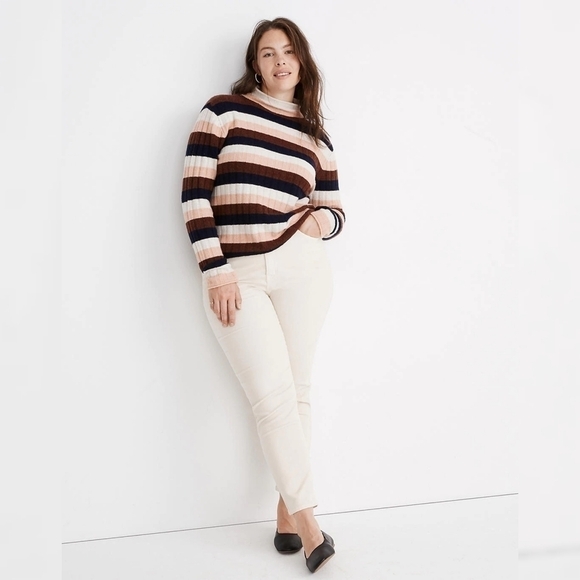 Madewell Striped Evercrest Turtleneck Sweater in Coziest Yarn Size XXS NWT - Picture 2 of 8